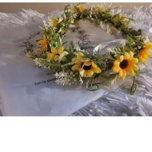 Boho Head Garland Flower Headband Hair Band Crown Wreath Festival Party Wedding